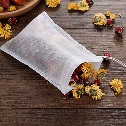 fenshine 200 Pcs Disposable Tea Bags for Loose Leaf Tea  Empty Tea Bags for Loose Tea with Drawstring  Natural Tea Filter Bags for Loose Tea - Image 3